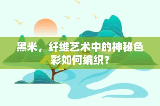 黑米，纤维艺术中的神秘色彩如何编织？